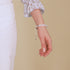 Rainbow White | Silver | Mermaid Glass Pebble Macrame Bracelet